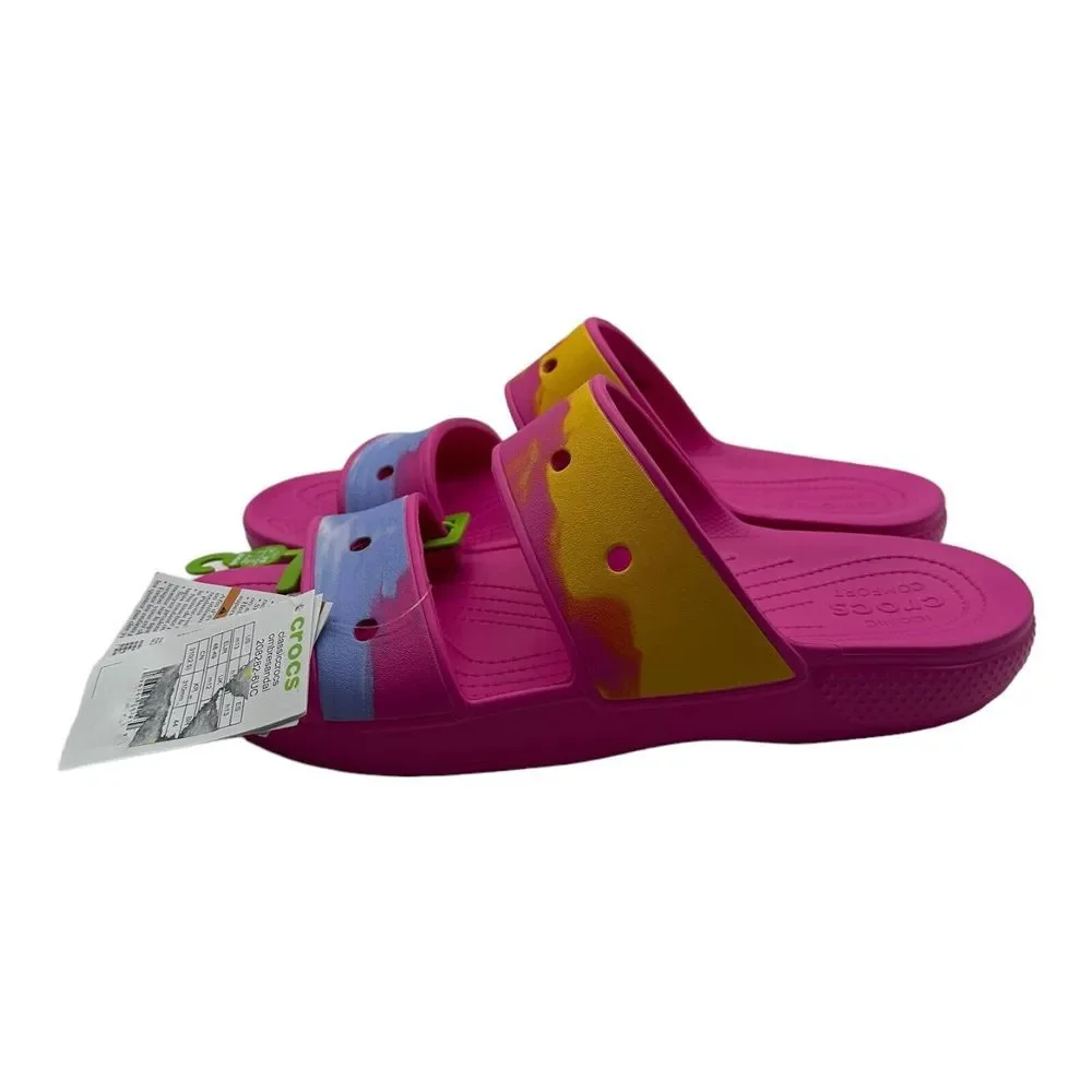 Crocs Classic Ombre Adult‎ Slide Sandals Size M13/W15 Pink Blue NWT